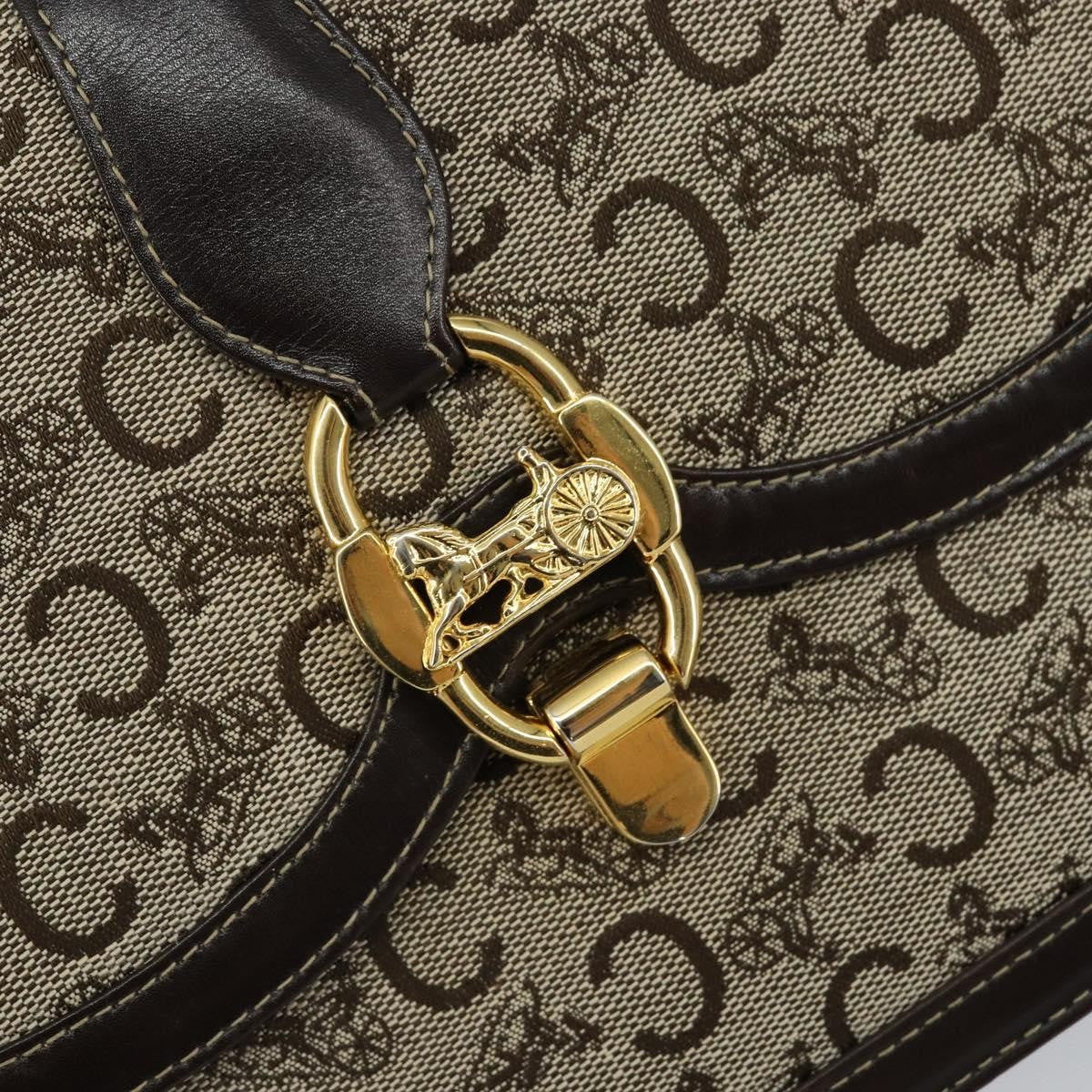 Celine C Sulky Canvas And Leather Brown Canvas Shoulder Bag Bag (Pre-Owned)