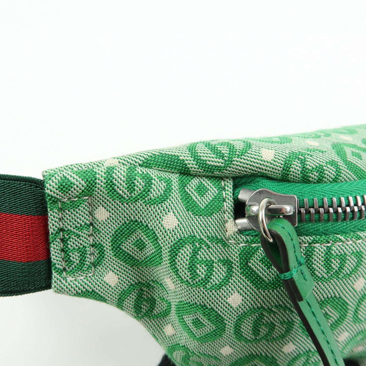 Gucci Children's Belt Printed Gg Coated Canvas Green Canvas Handbag (Pre-Owned)