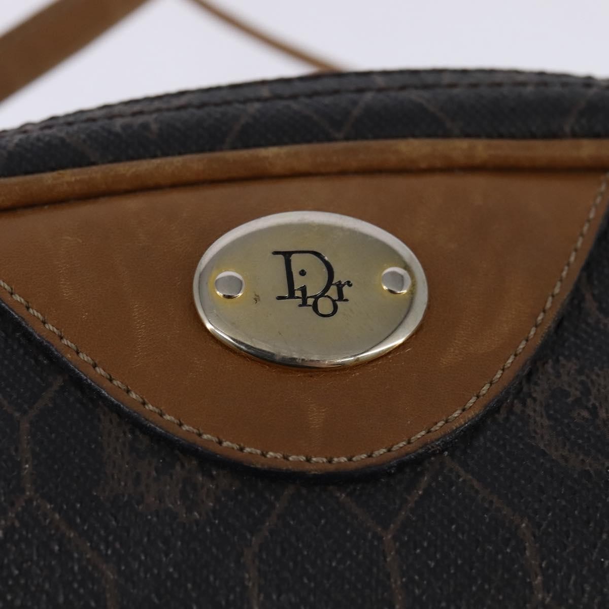 Christian Dior Vintage Honeycomb Canvas Black Canvas Bag (Pre-Owned)