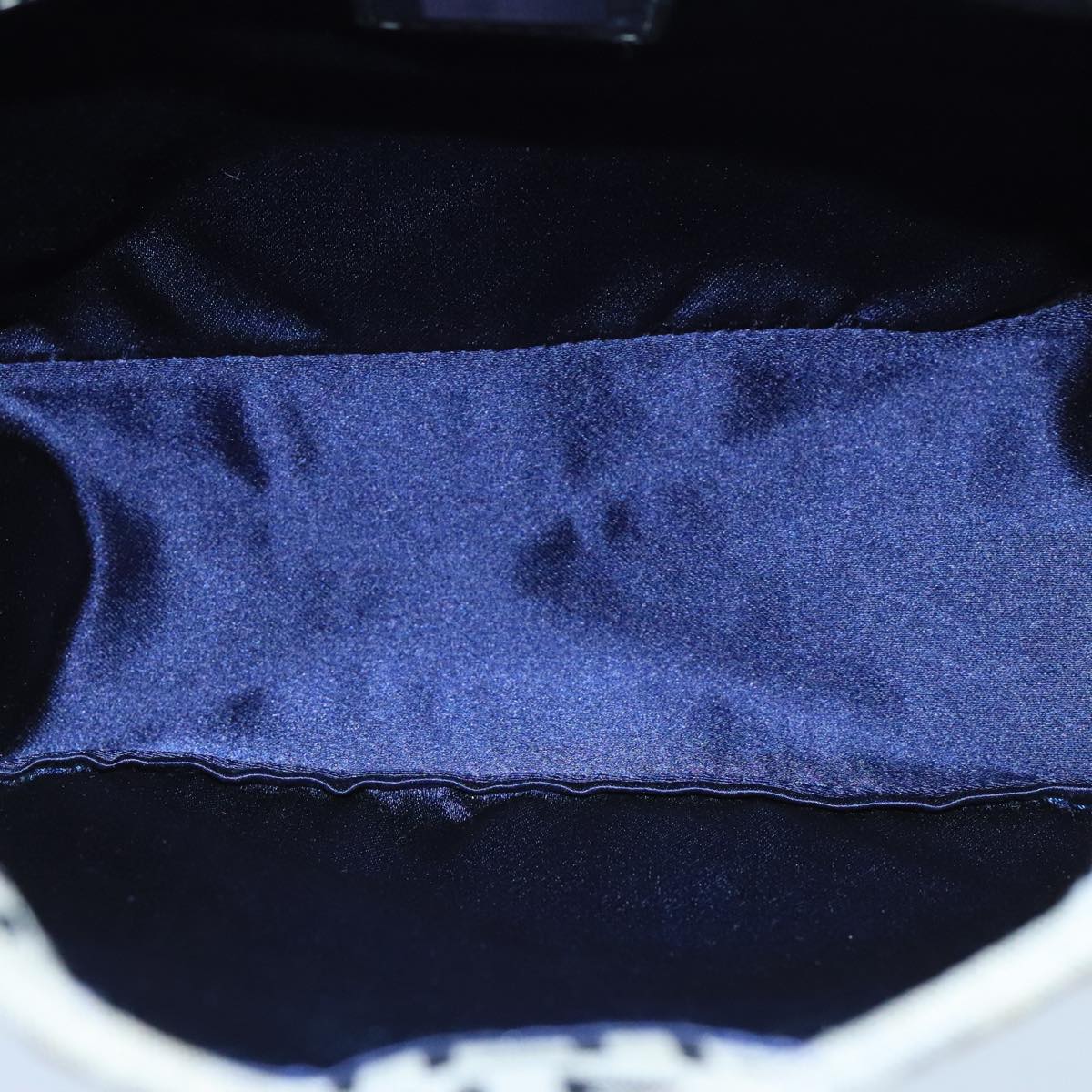 Fendi Zucchino Navy Canvas Handbag (Pre-Owned)