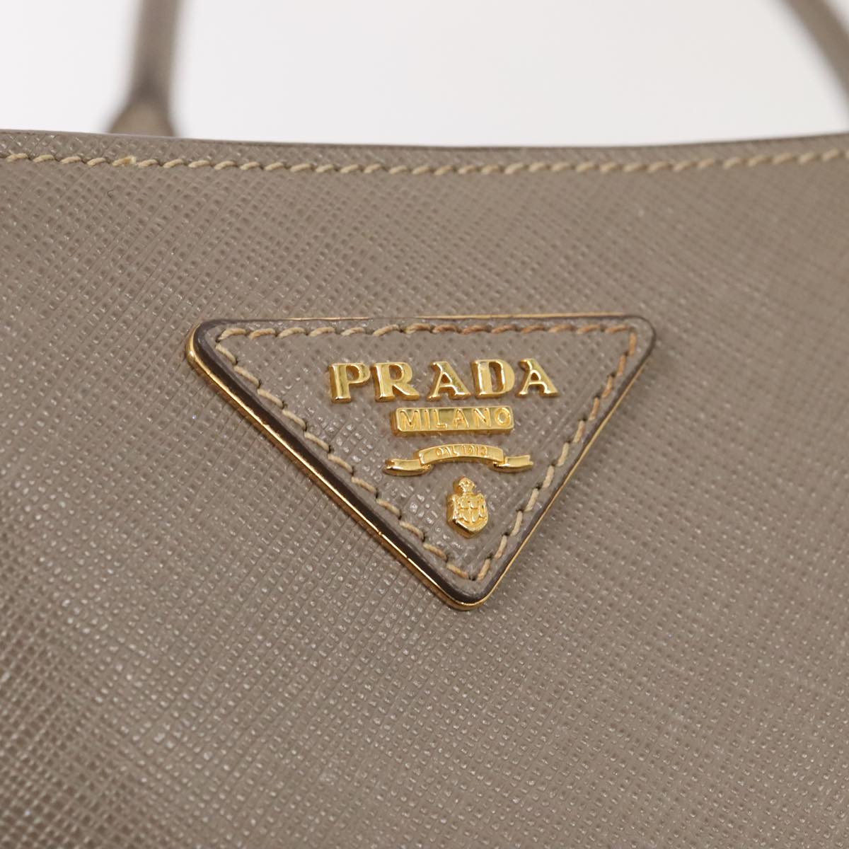 Prada Saffiano Beige Leather Handbag (Pre-Owned)