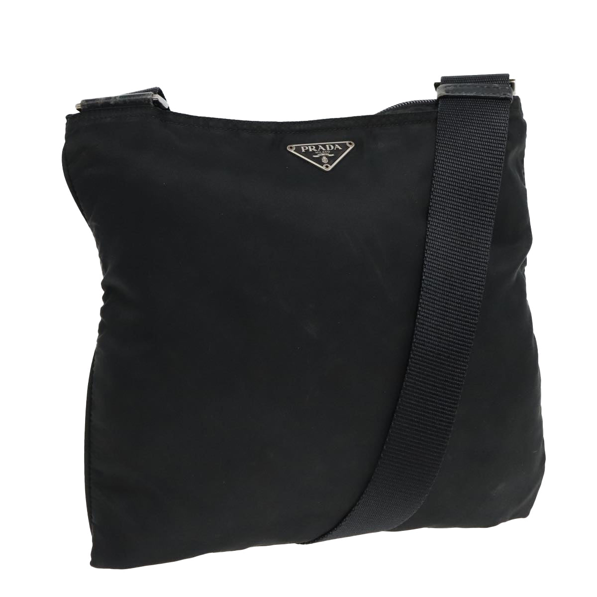 Prada Re-Nylon Black Canvas Shoulder Bag (Pre-Owned)