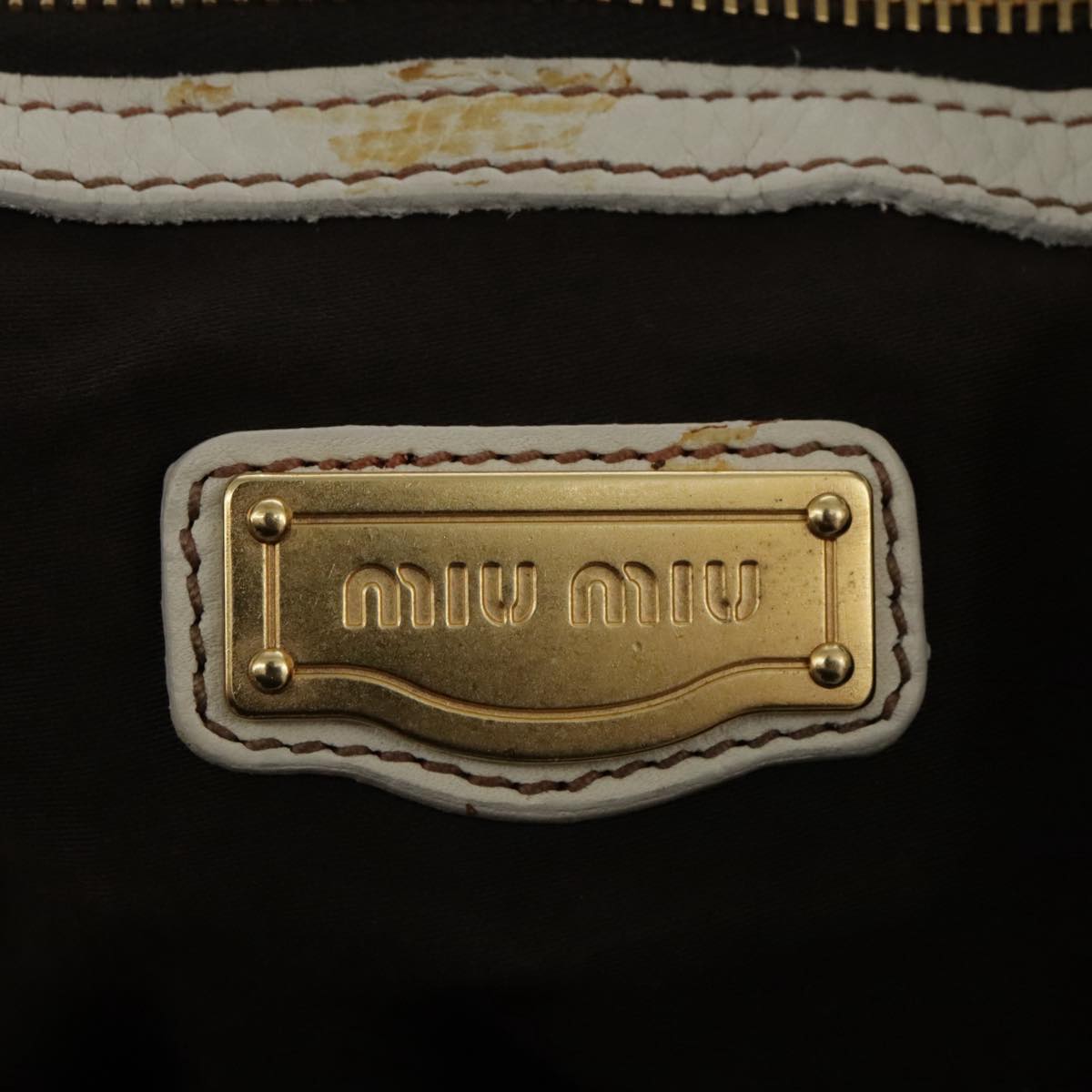 Miu Miu White Leather Shoulder Bag (Pre-Owned)