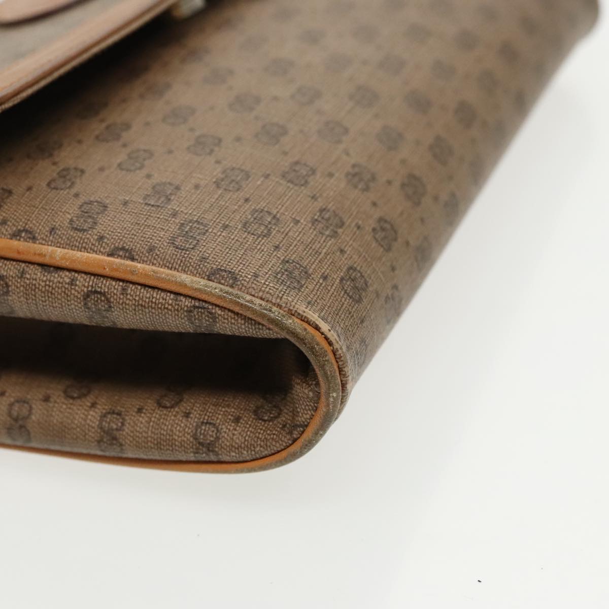 Gucci Micro Small Gg Canvas Brown Canvas Shoulder Bag (Pre-Owned)