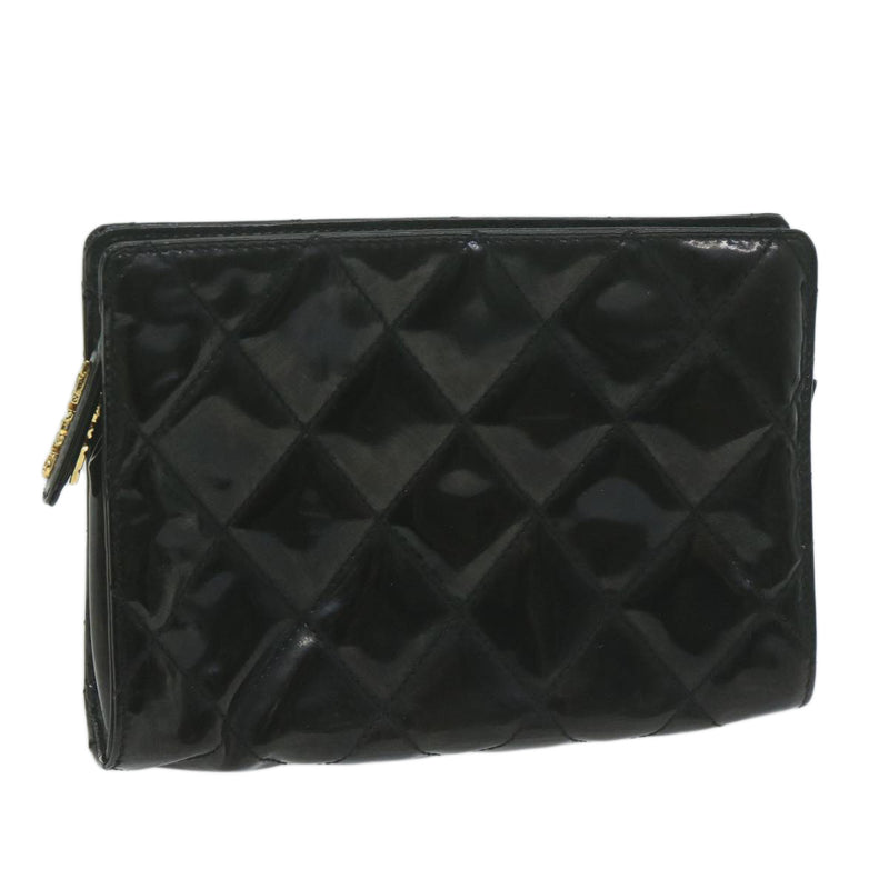Chanel Black Patent Leather Clutch Bag (Pre-Owned)