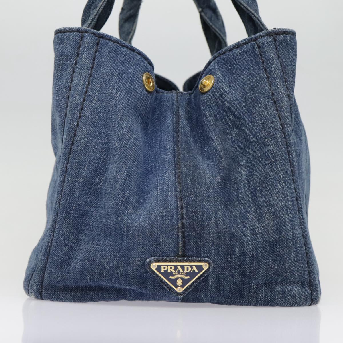 Prada Canapa Navy Canvas Handbag (Pre-Owned)