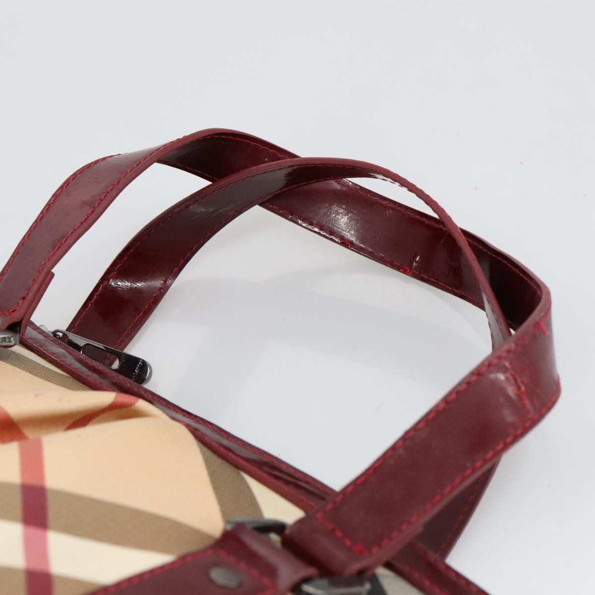 Burberry Nova Check Beige Canvas Handbag (Pre-Owned)
