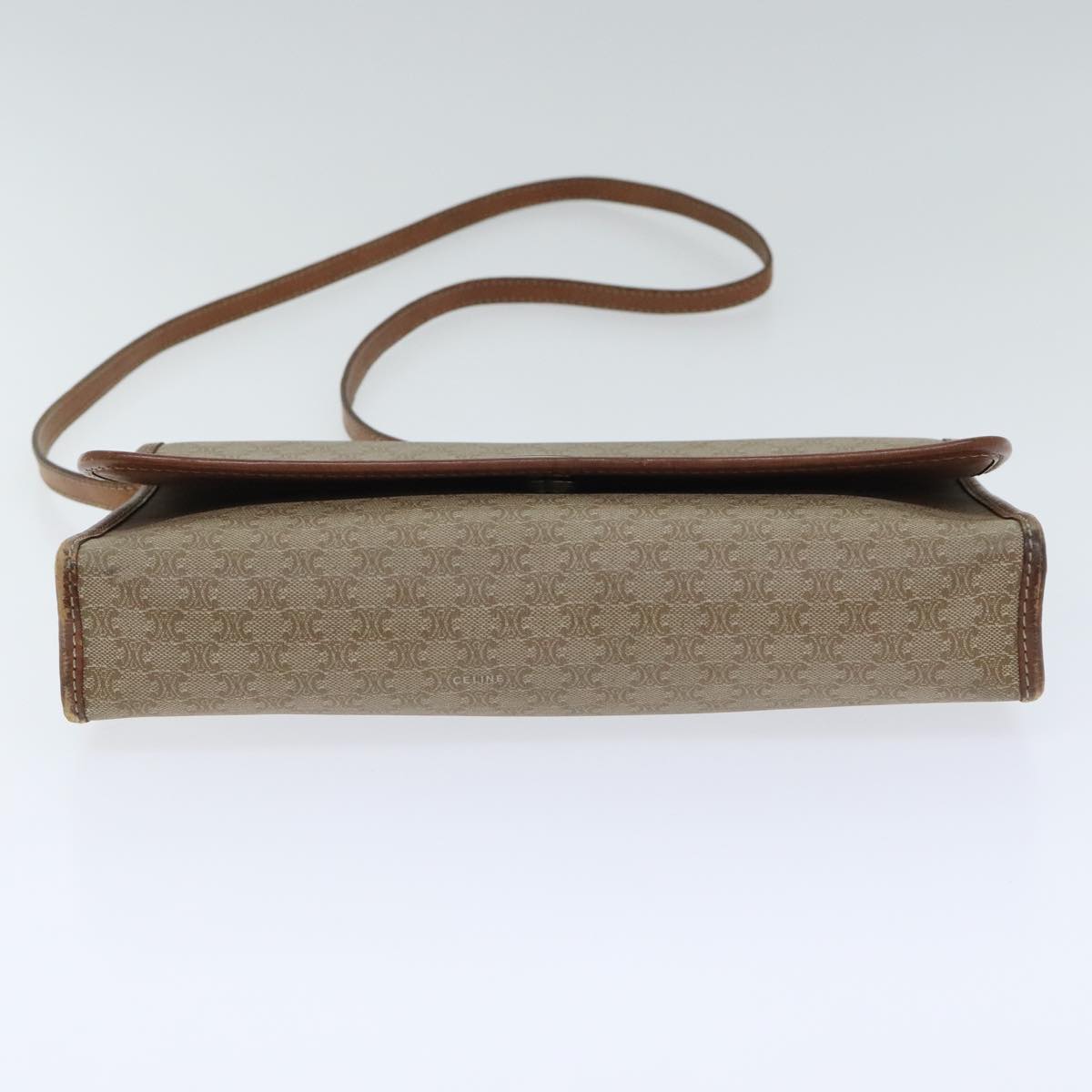 Céline Triomphe Beige Canvas Shoulder Bag (Pre-Owned)