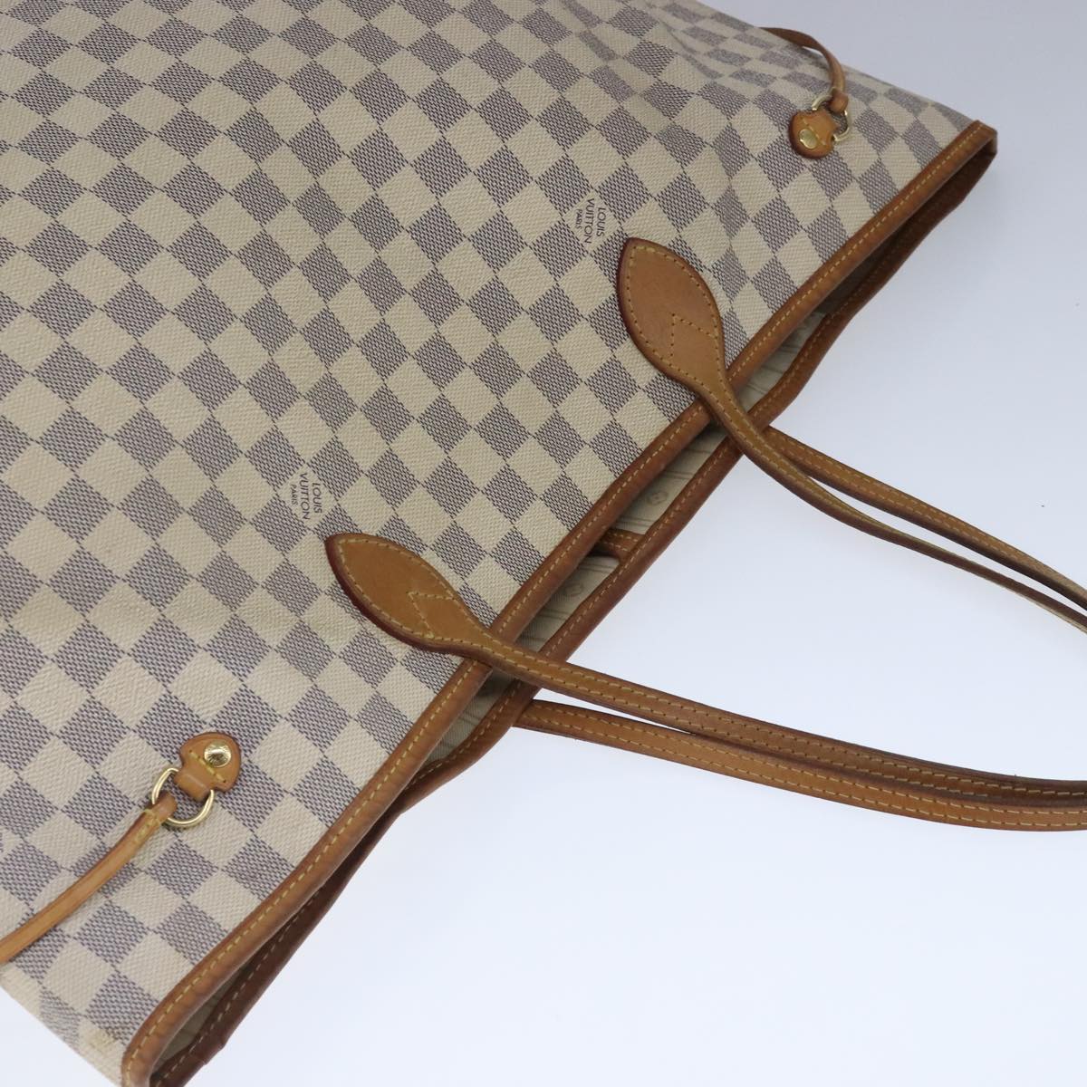 Louis Vuitton Neverfull Gm White Canvas Tote Bag (Pre-Owned)