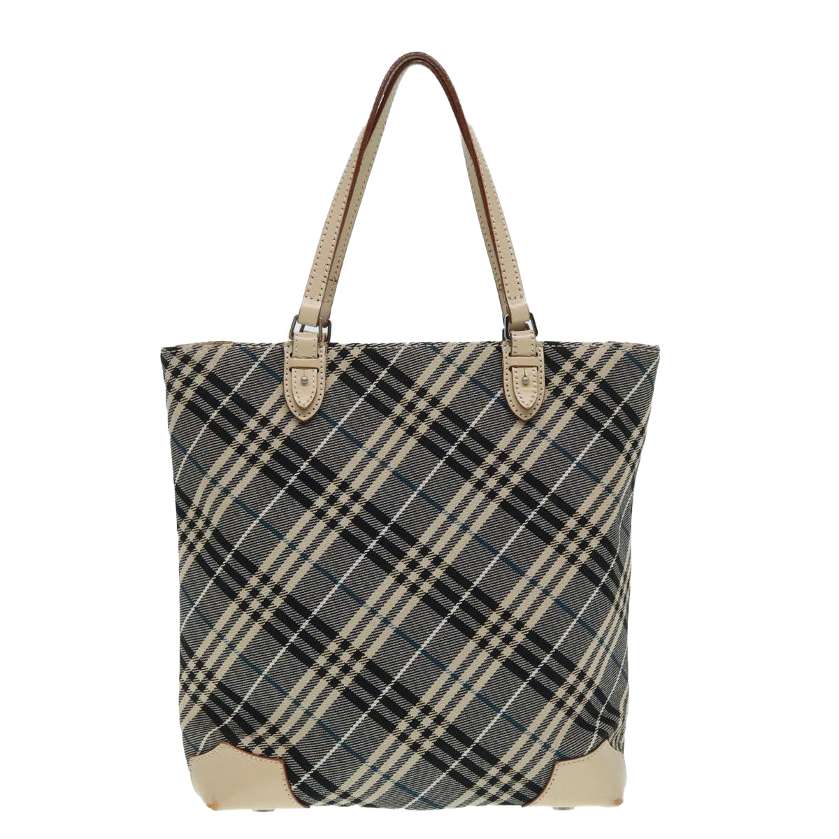 Burberry Nova Check Blue Canvas Tote Bag (Pre-Owned)