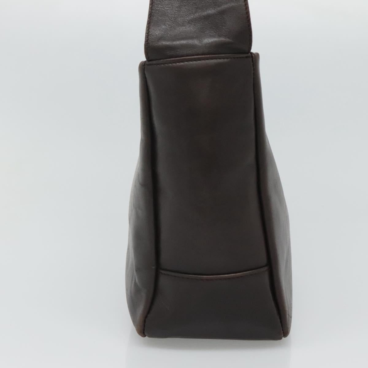 Salvatore Ferragamo Gancini Brown Leather Shoulder Bag (Pre-Owned)
