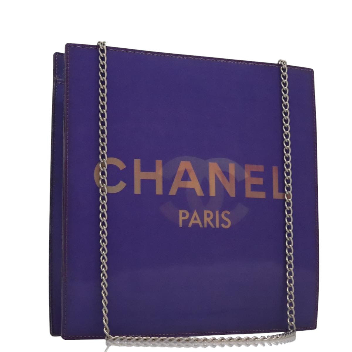 Chanel Coco Mark Purple Vinyl Tote Bag (Pre-Owned)