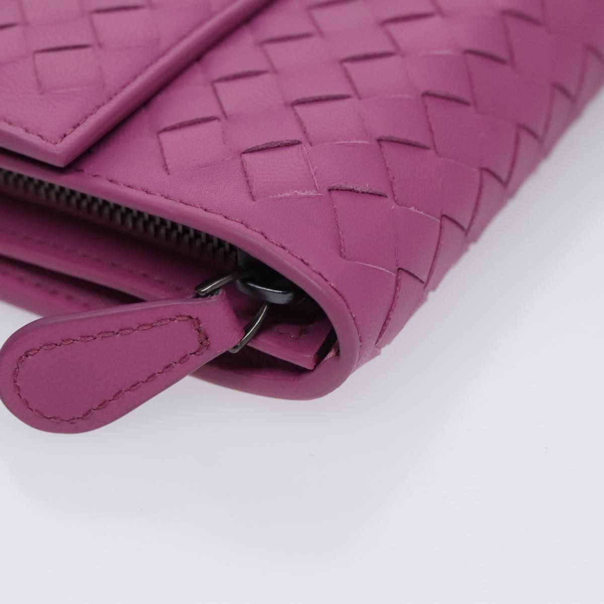 Bottega Veneta Intrecciato Purple Leather Wallet  (Pre-Owned)