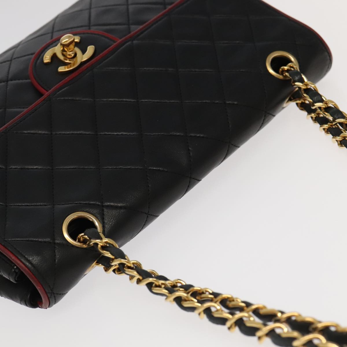 Chanel Coco Mark Black Leather Shoulder Bag (Pre-Owned)