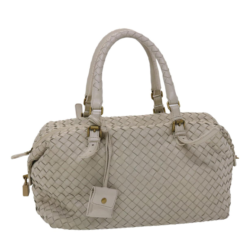 Bottega Veneta Intrecciato White Leather Handbag (Pre-Owned)
