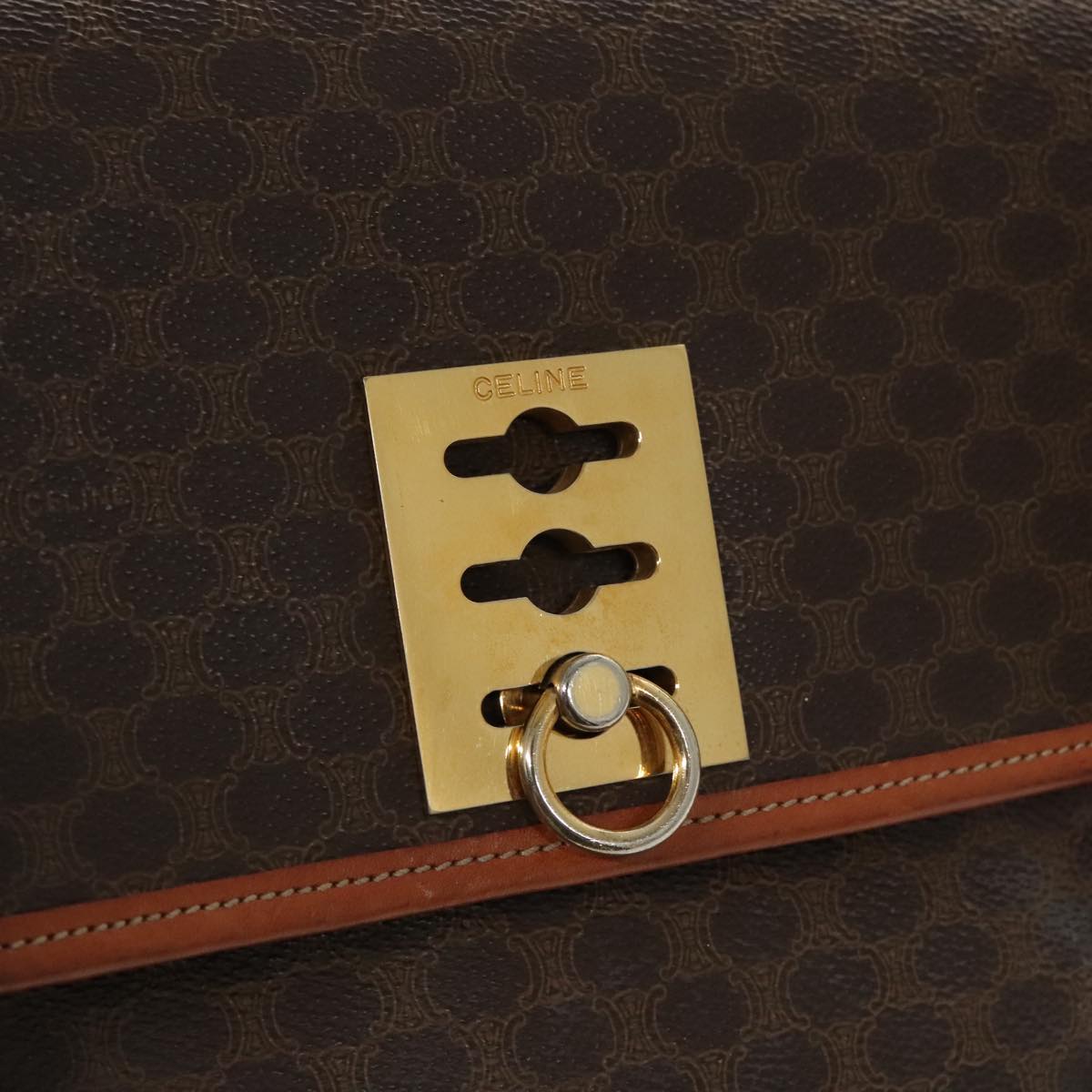 Céline Macadam Brown Canvas Shoulder Bag (Pre-Owned)