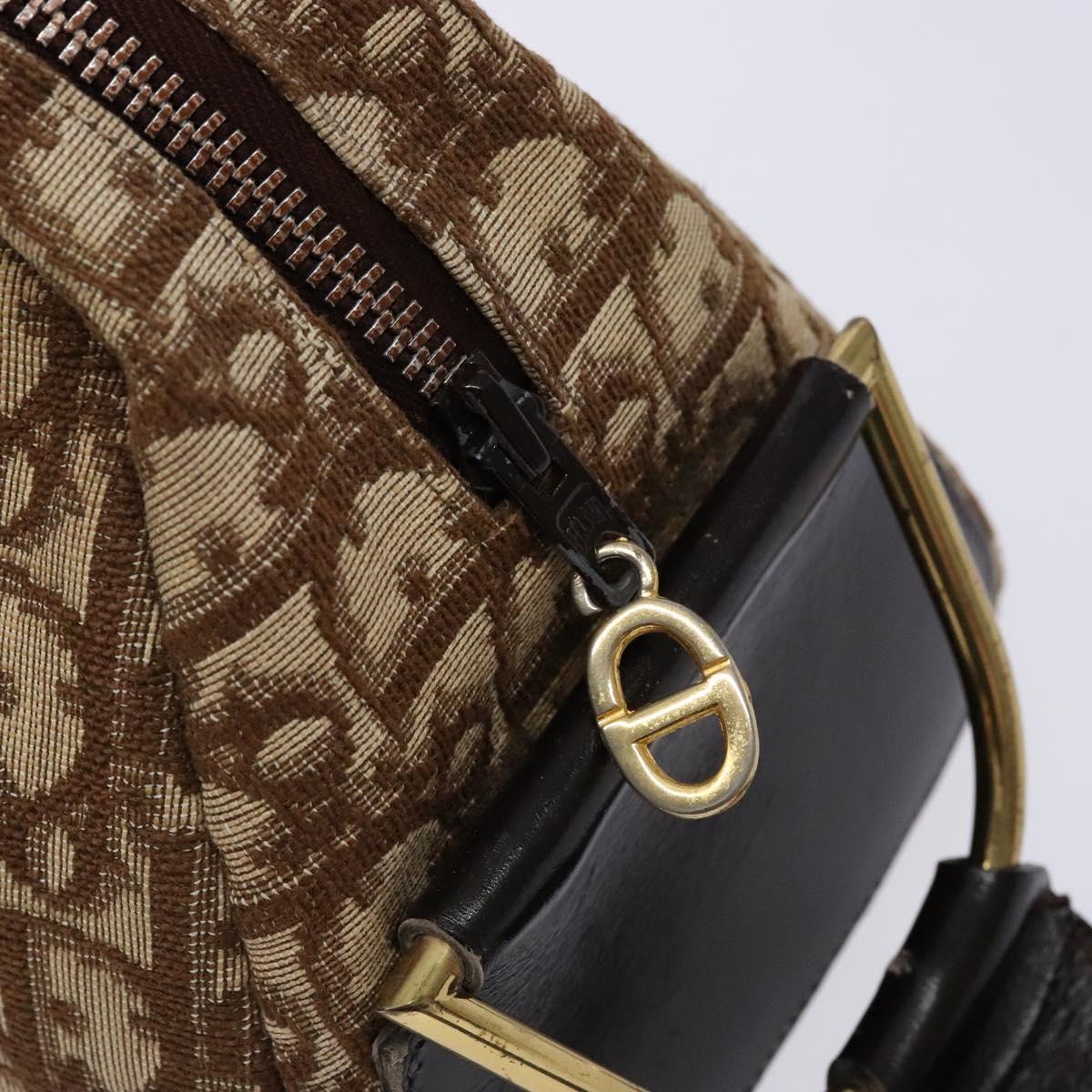 Dior Trotter Brown,Gold Canvas Shoulder Bag (Pre-Owned)