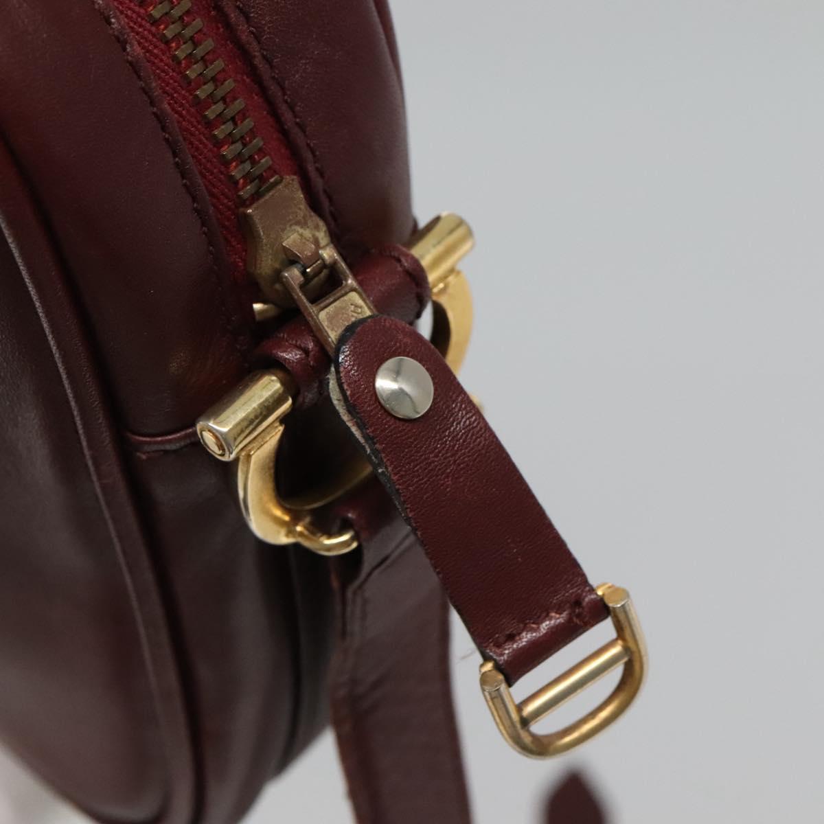 Cartier Must Line Burgundy Leather Shoulder Bag (Pre-Owned)