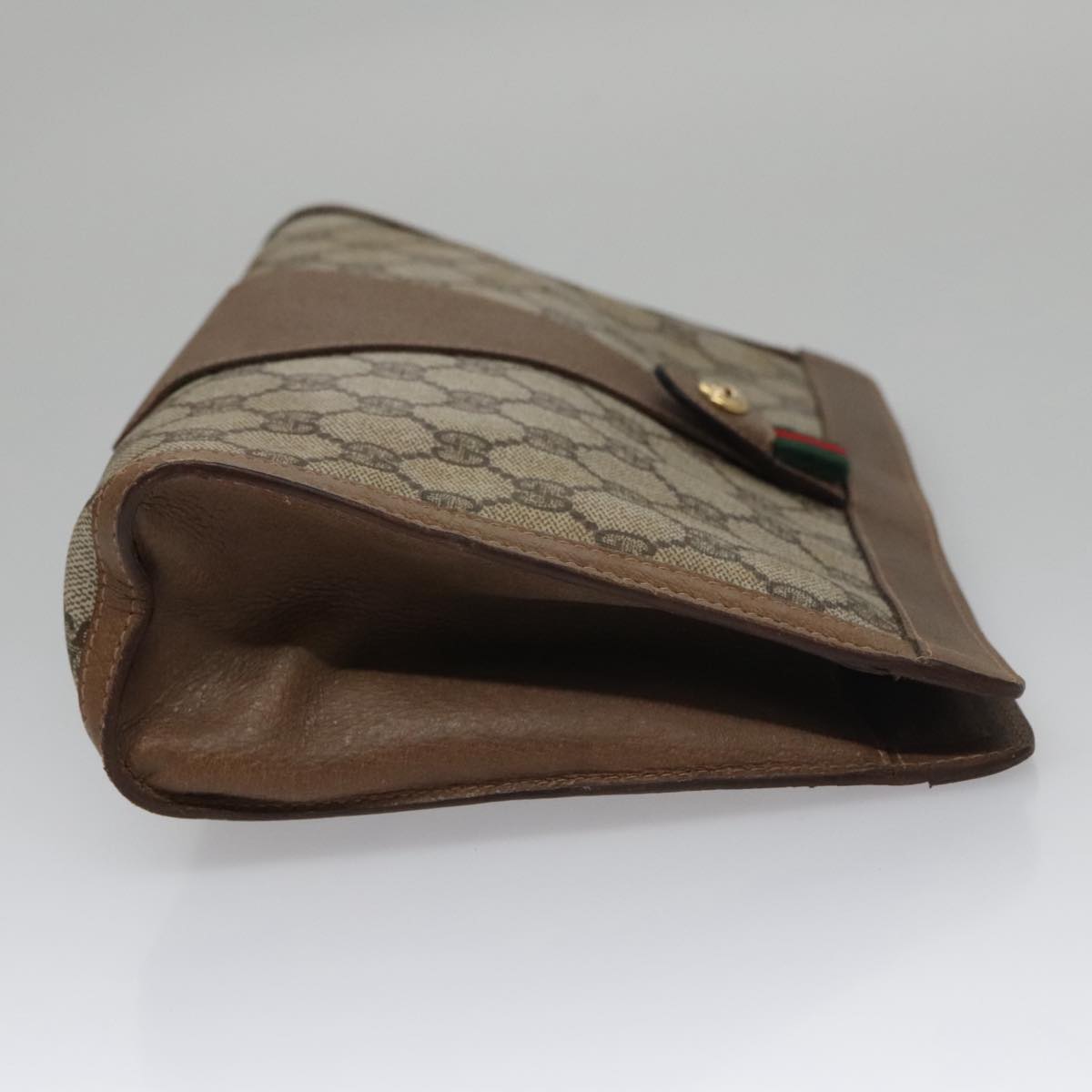 Gucci Sherry Beige Canvas Clutch Bag (Pre-Owned)
