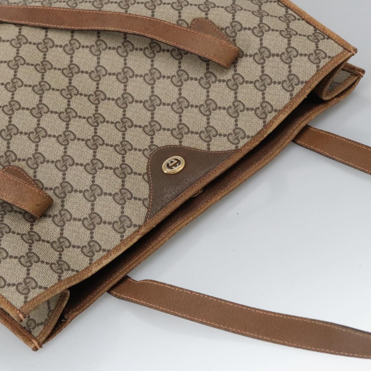 Gucci Cabas Beige Canvas Tote Bag (Pre-Owned)