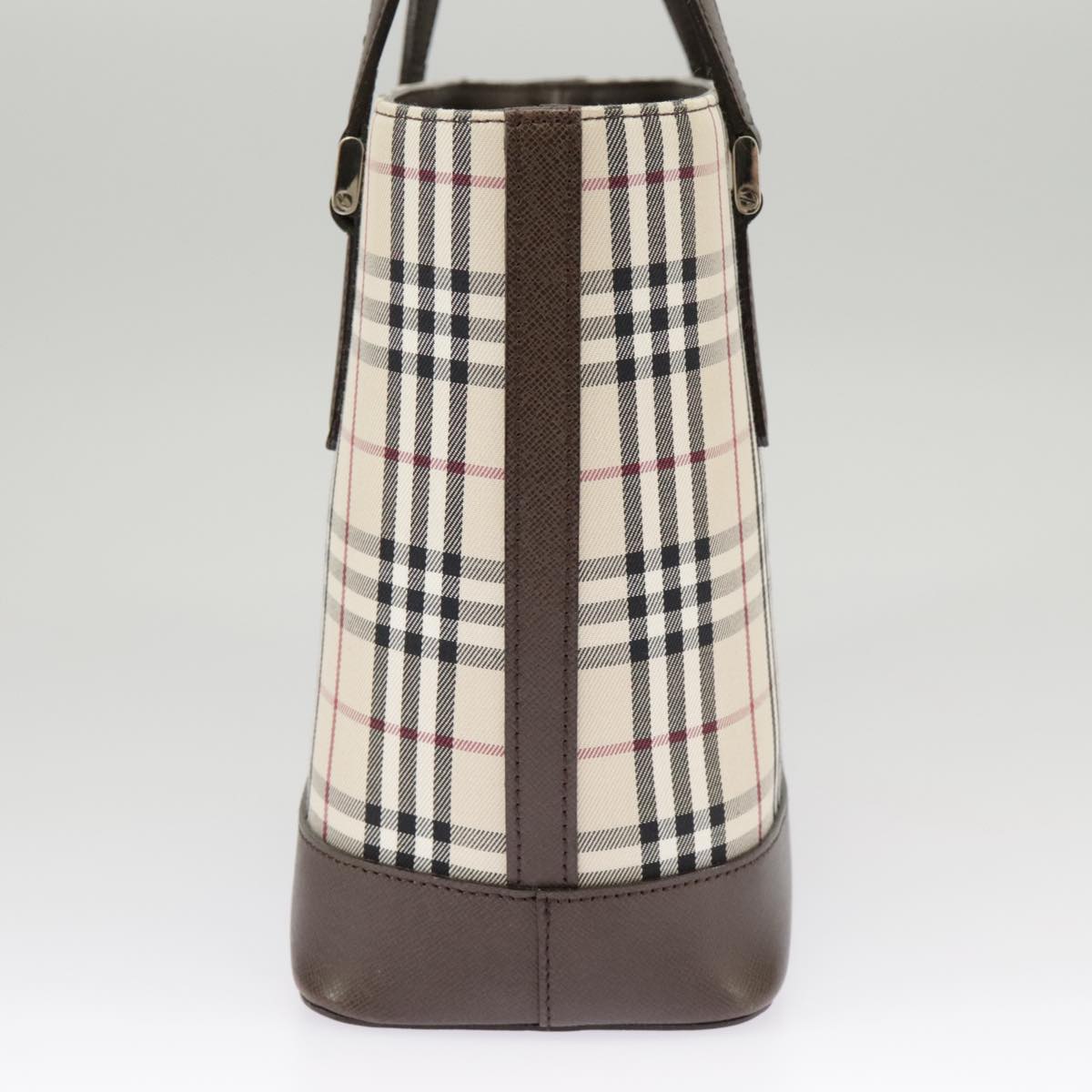 Burberry Nova Check Beige Canvas Handbag (Pre-Owned)