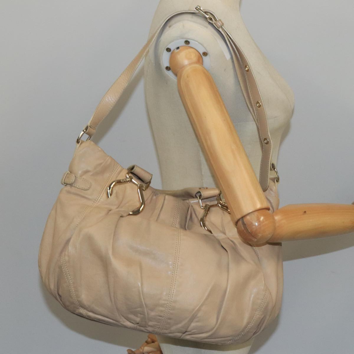 Céline Pillow Beige Leather Handbag (Pre-Owned)
