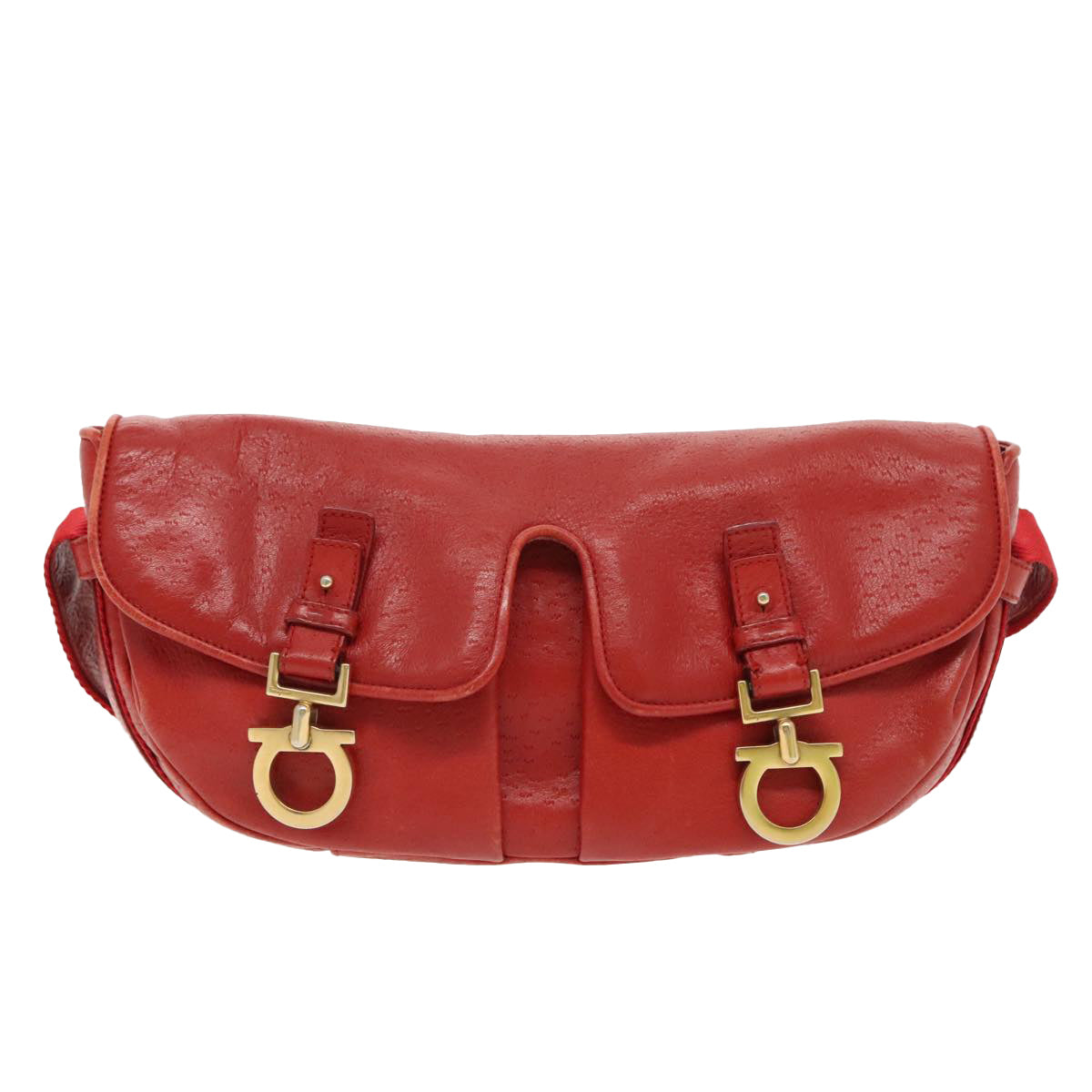 Salvatore Ferragamo Red Leather Shoulder Bag (Pre-Owned)