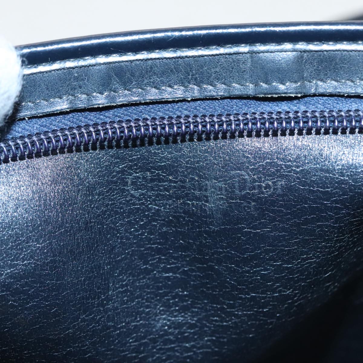 Dior Trotter Navy Canvas Shoulder Bag (Pre-Owned)