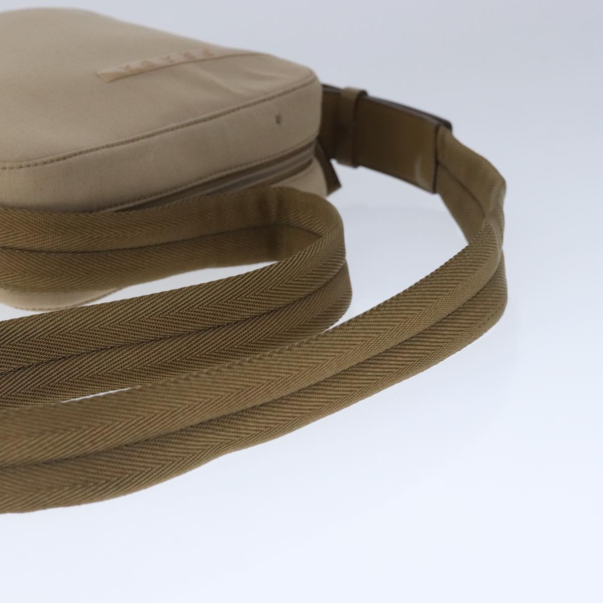Prada Tessuto Beige Canvas Shoulder Bag (Pre-Owned)