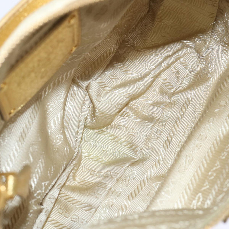 Prada Jacquard Beige Synthetic Handbag (Pre-Owned)