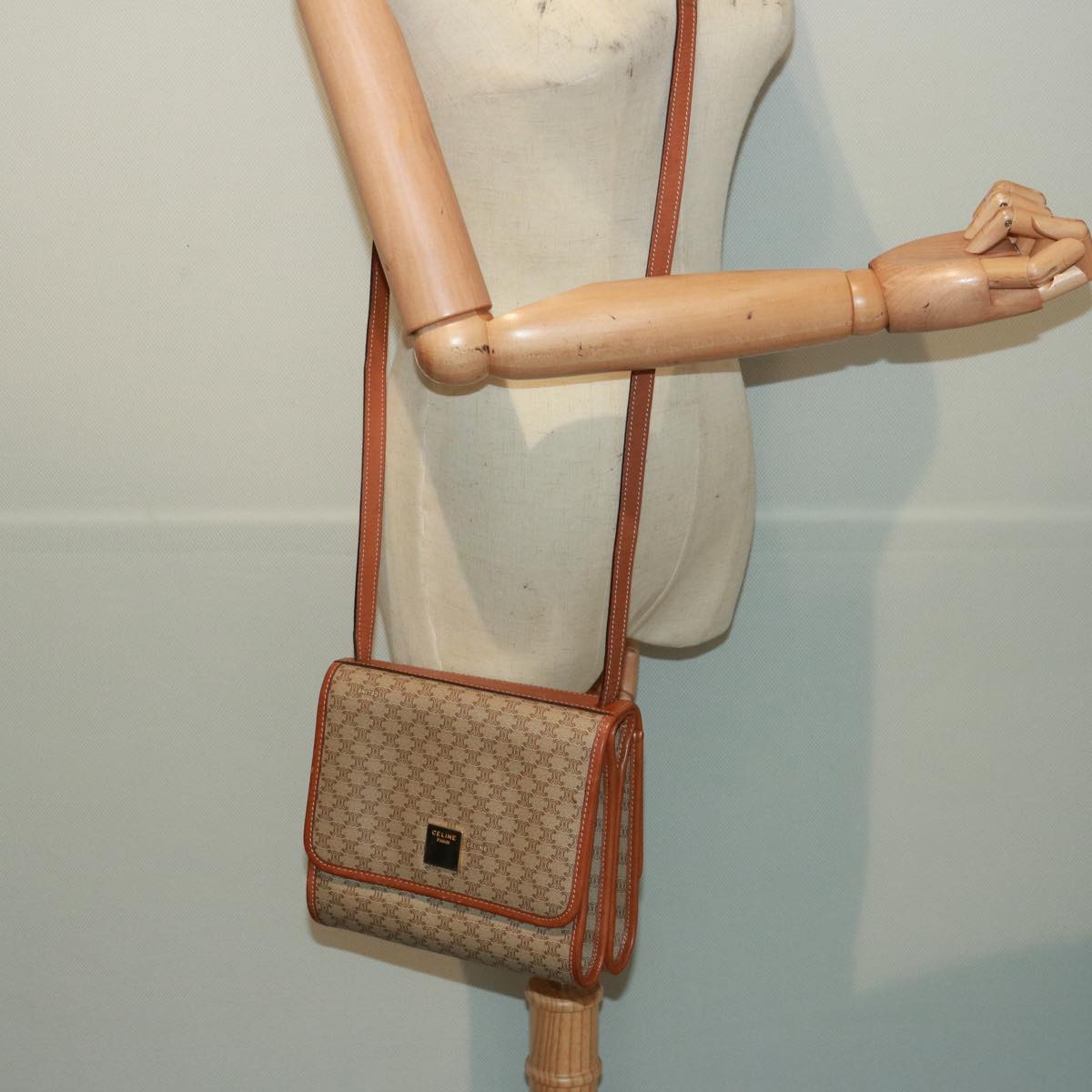 Céline Macadam Beige Canvas Shoulder Bag (Pre-Owned)