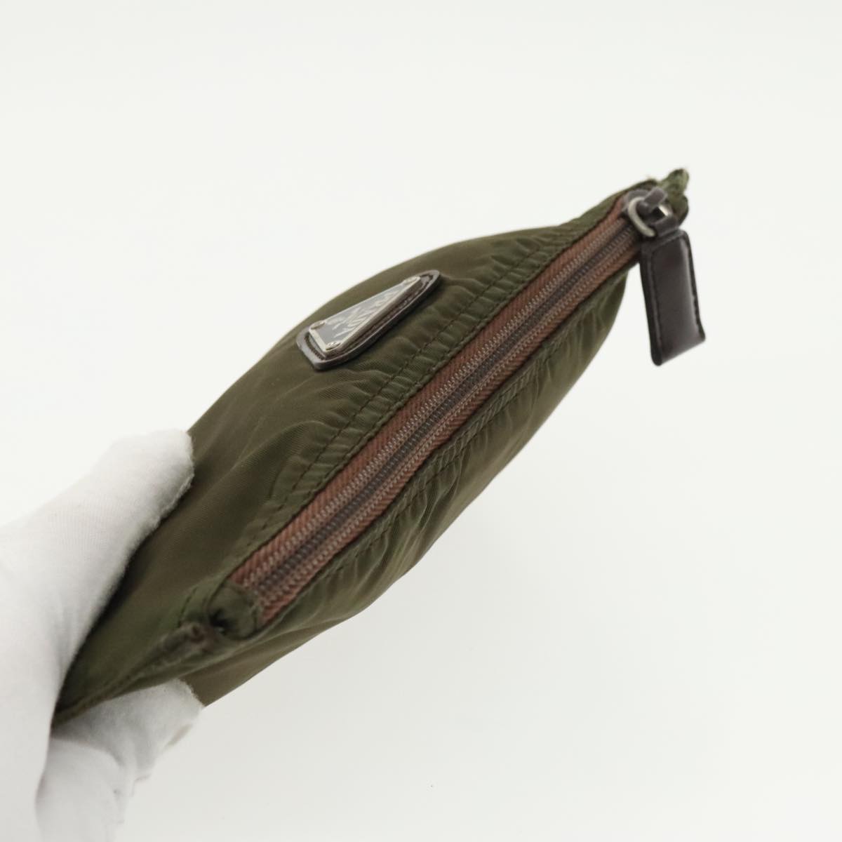 Prada Tessuto Khaki Synthetic Wallet Bag (Pre-Owned)