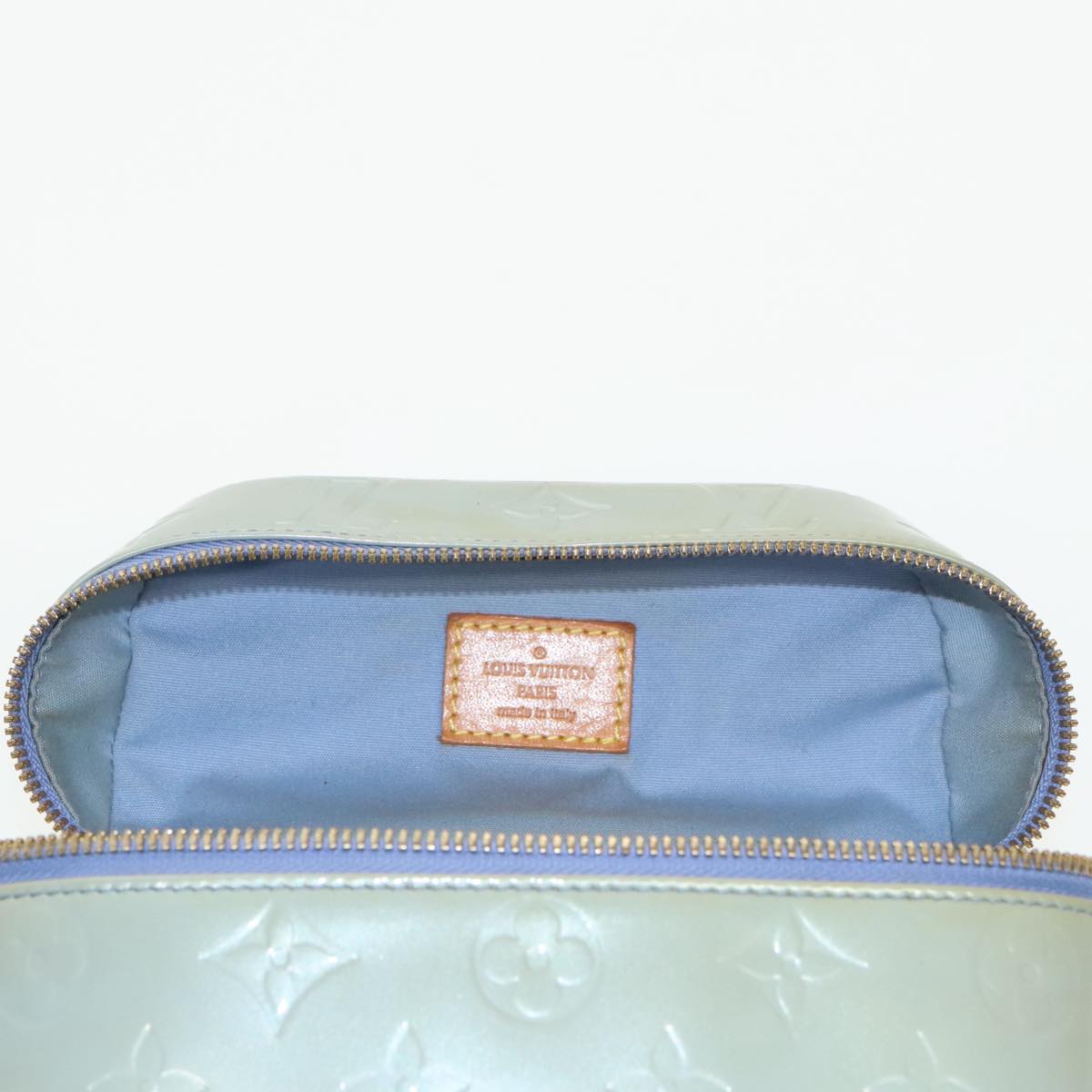 Louis Vuitton Sullivan Blue Patent Leather Shoulder Bag (Pre-Owned)