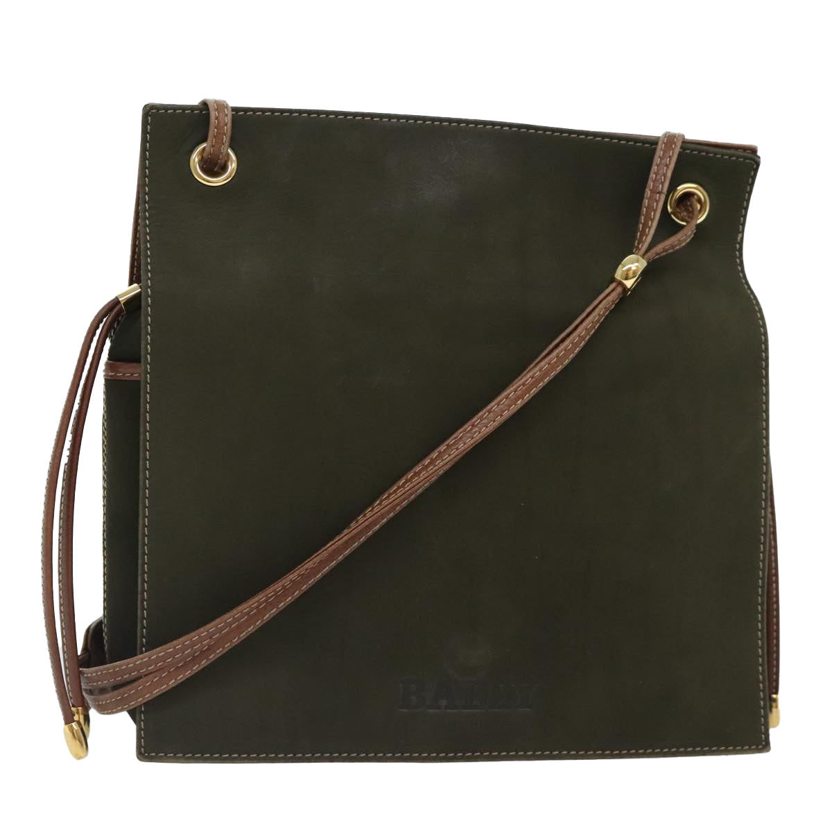 Bally Khaki Suede Shoulder Bag (Pre-Owned)