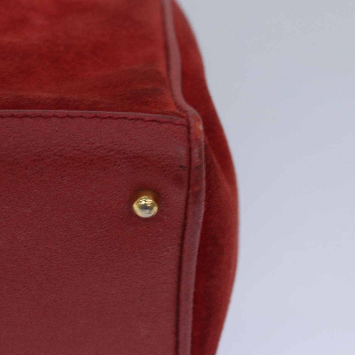 Gucci Bamboo Red Suede Handbag (Pre-Owned)