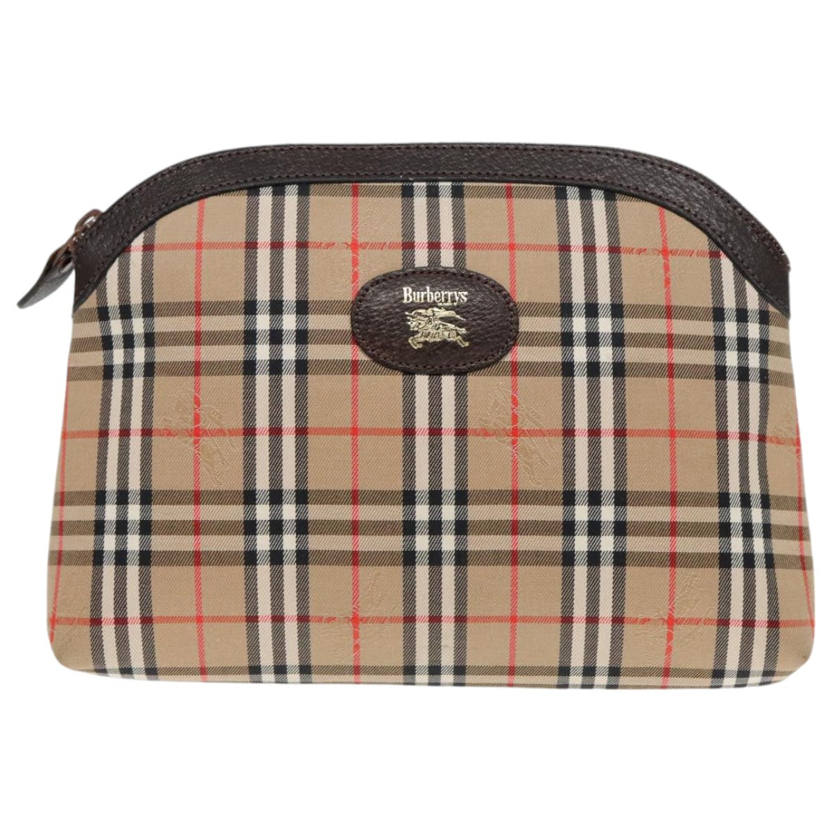 Burberry Nova Check Beige Canvas Clutch Bag (Pre-Owned)