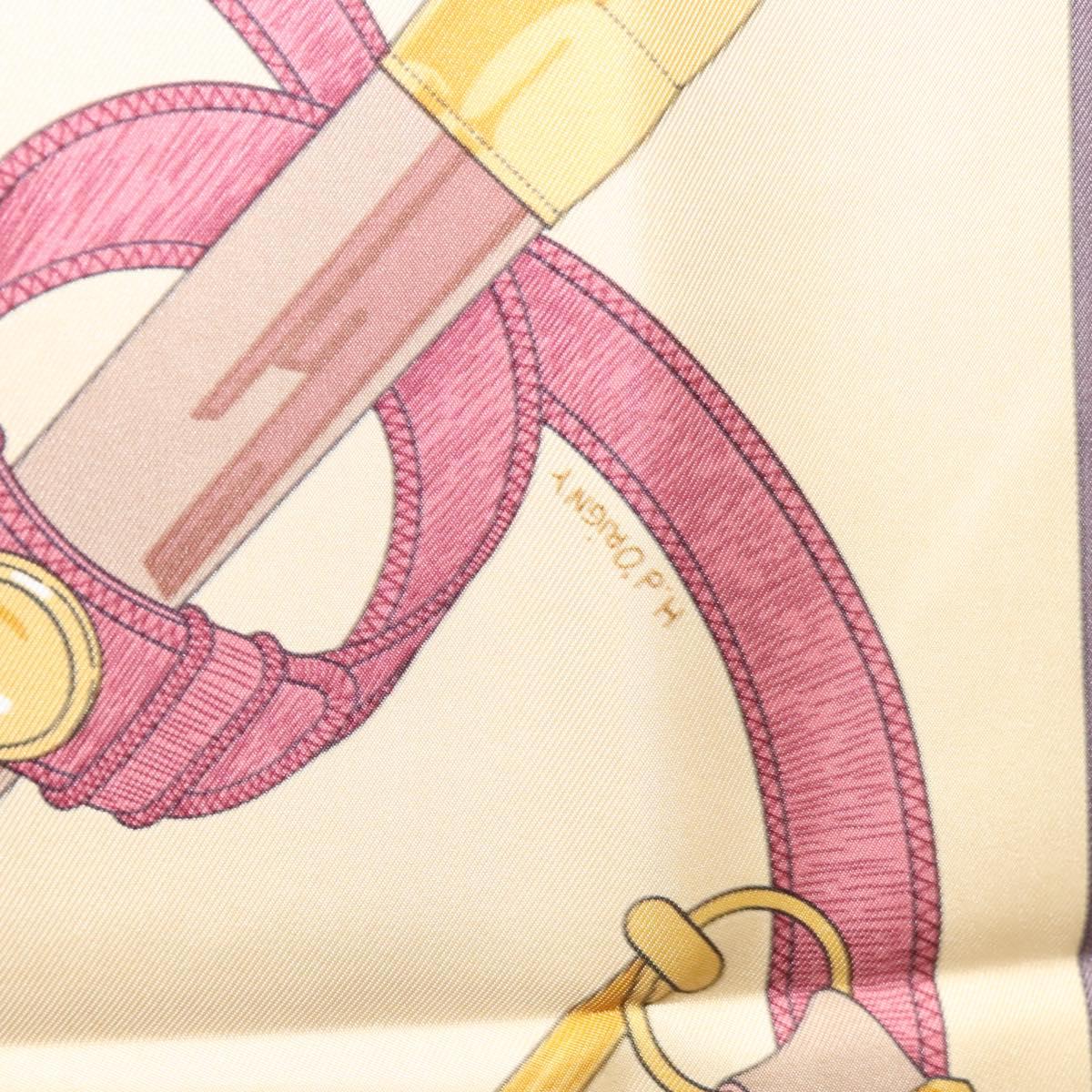 Hermès Carré 90 Beige Silk Scarf  (Pre-Owned)
