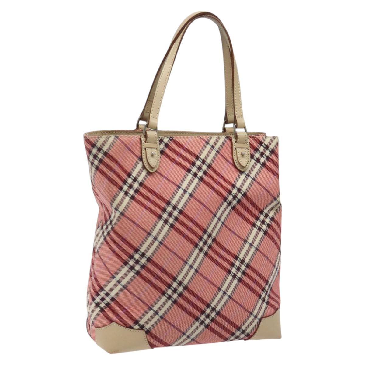 Burberry Nova Check Pink Canvas Tote Bag (Pre-Owned)