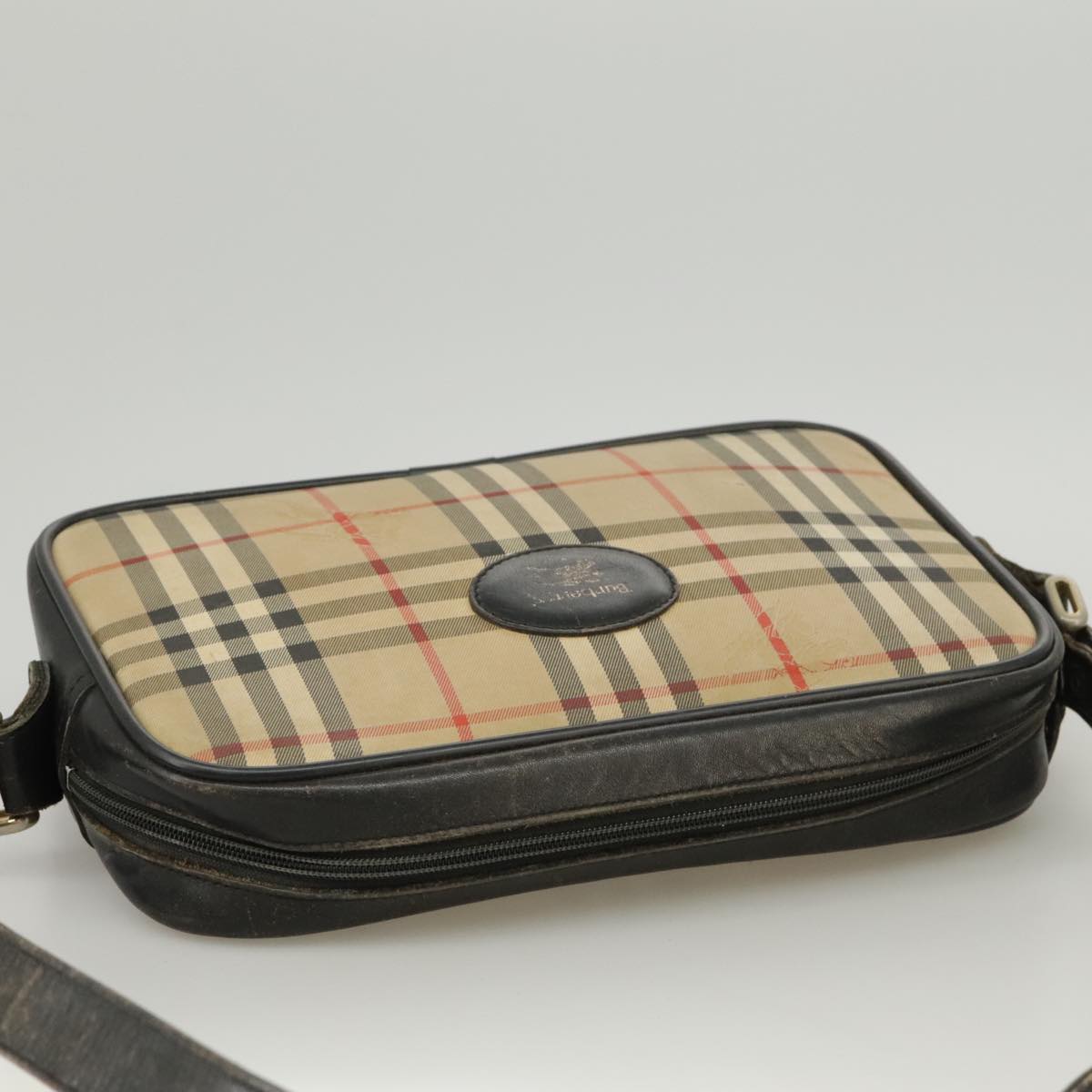 Burberry Nova Check Beige Canvas Shoulder Bag (Pre-Owned)