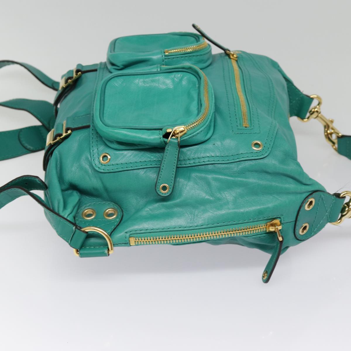 Gucci Green Leather Backpack Bag (Pre-Owned)