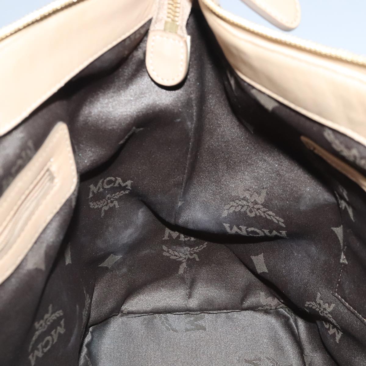 MCM Visetos Beige Canvas Tote Bag (Pre-Owned)