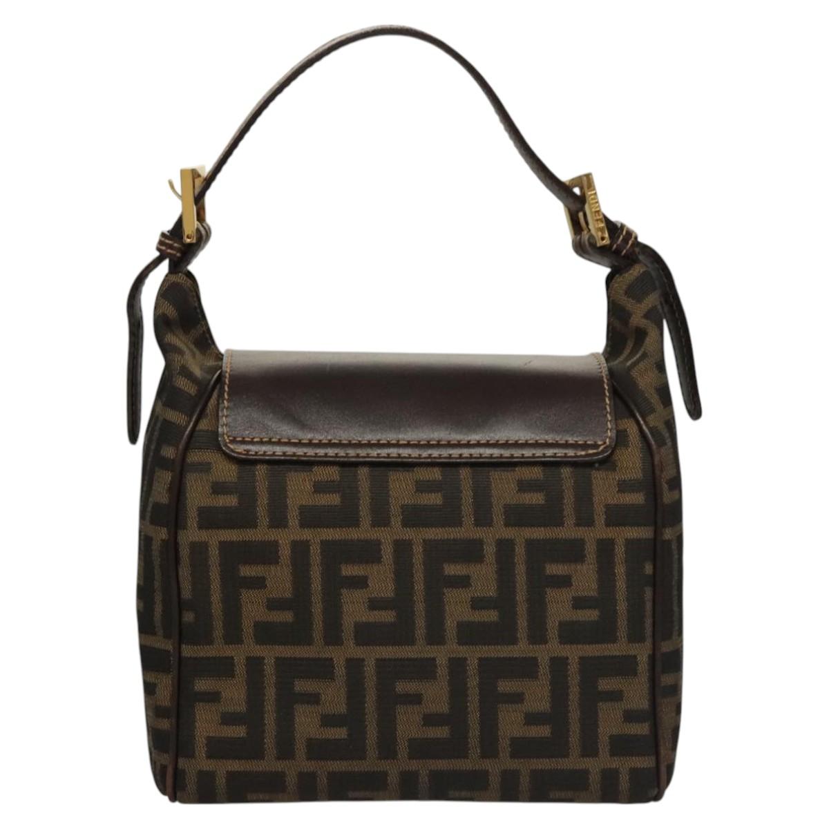 Fendi Zucca Brown Canvas Shoulder Bag (Pre-Owned)