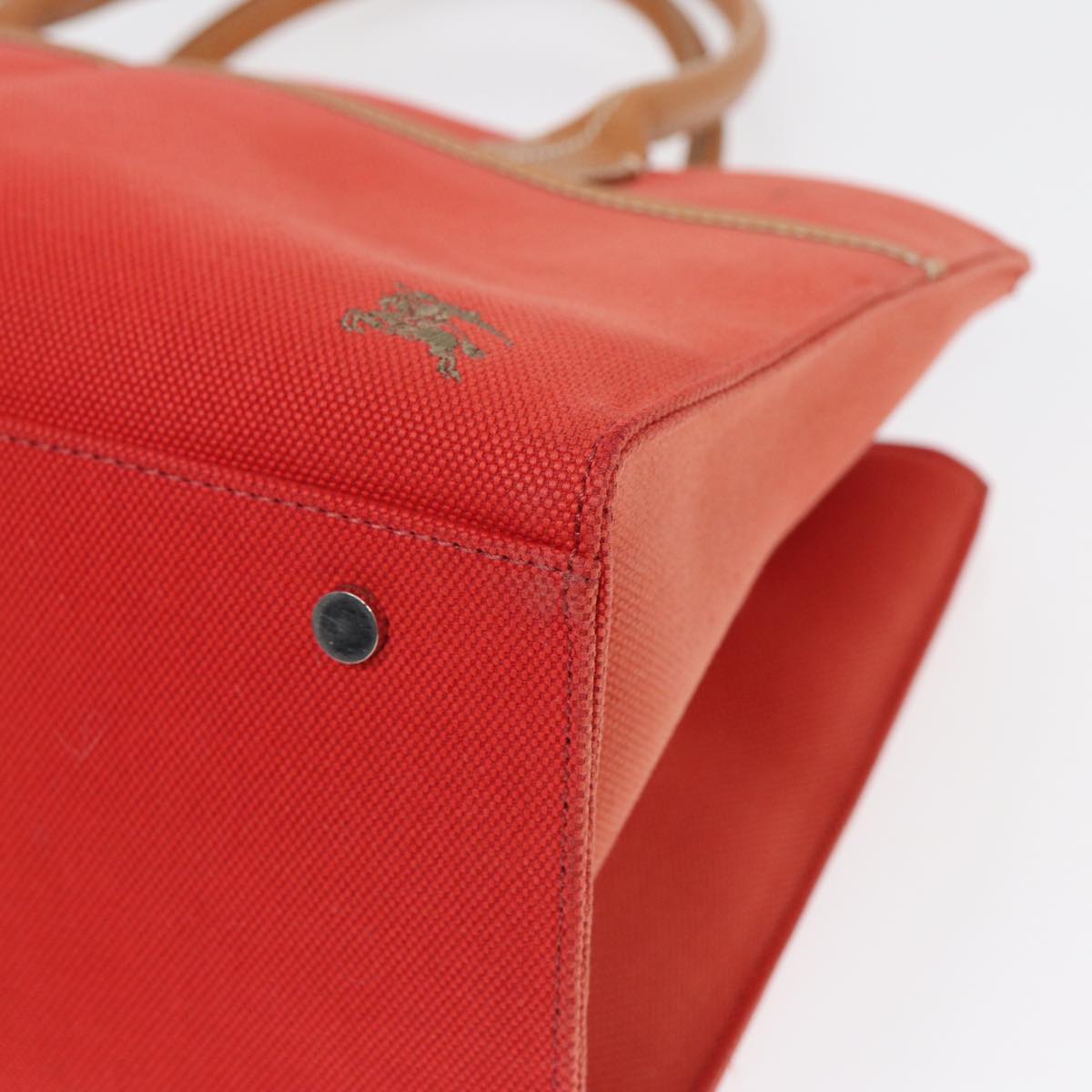 Burberry Orange Canvas Handbag (Pre-Owned)