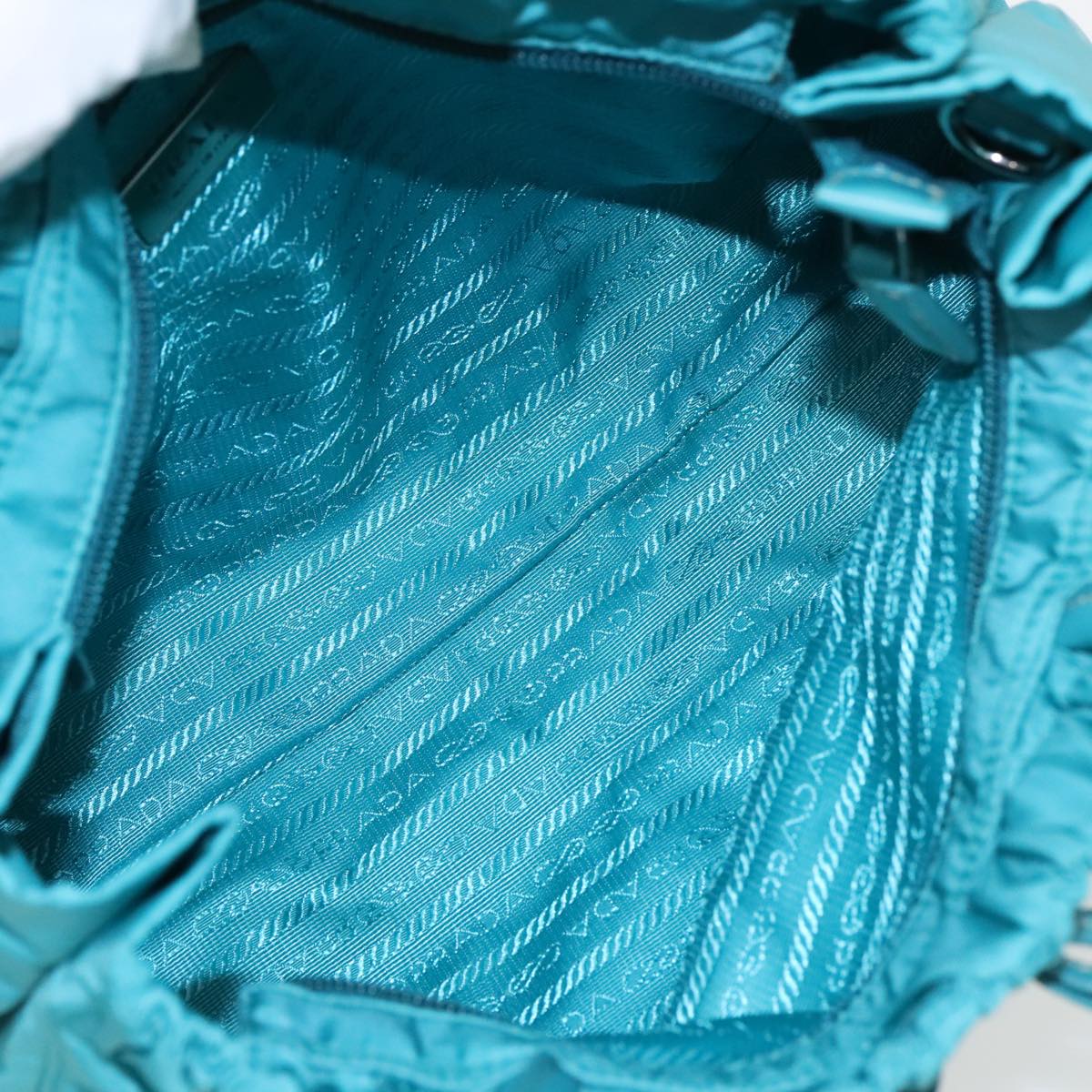 Prada Re-Nylon Turquoise Synthetic Handbag (Pre-Owned)