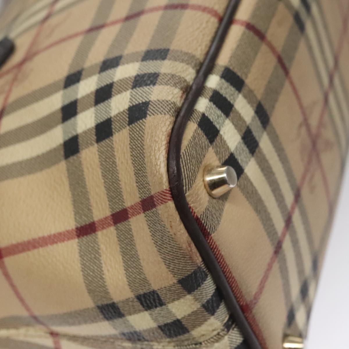 Burberry Nova Check Beige Canvas Tote Bag (Pre-Owned)