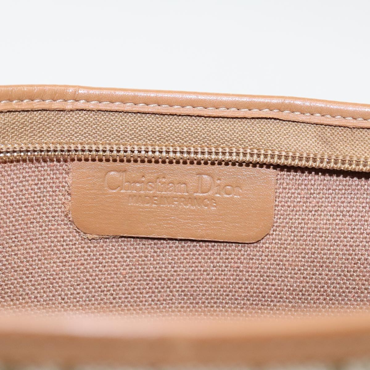 Dior Honeycomb Beige Canvas Clutch Bag (Pre-Owned)
