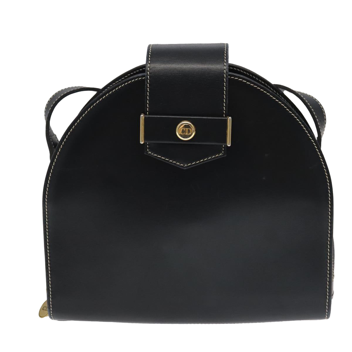 Dior Cd Black Leather Shoulder Bag (Pre-Owned)