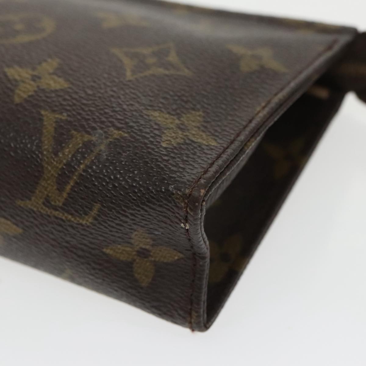 Louis Vuitton Poche Toilette 15 Brown Canvas Clutch Bag (Pre-Owned)