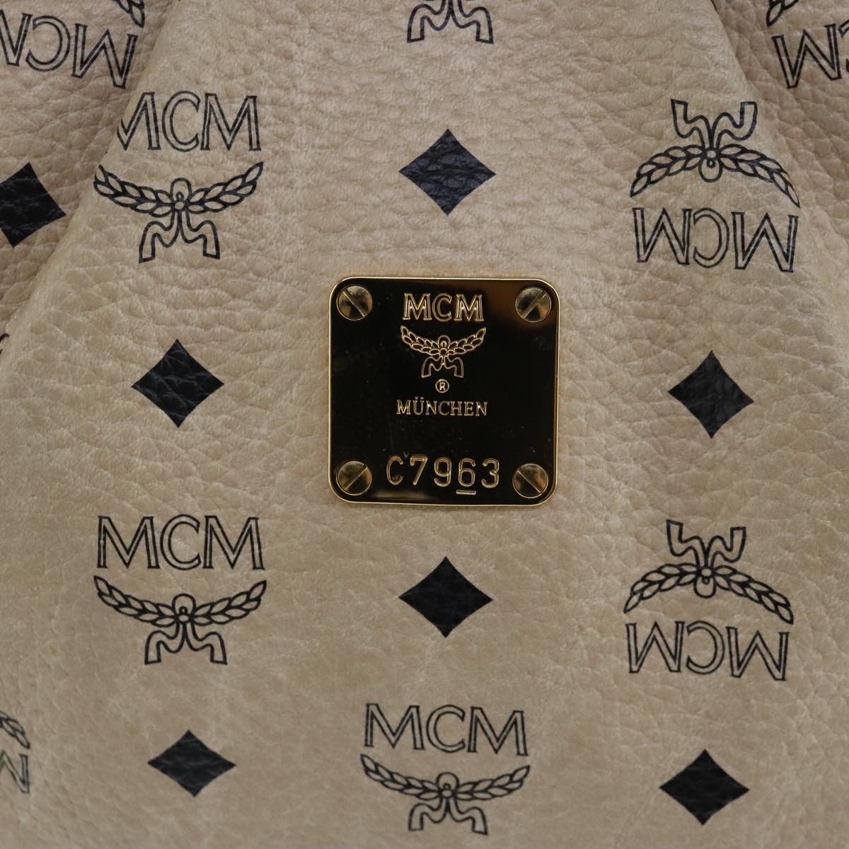 MCM Visetos Beige Canvas Tote Bag (Pre-Owned)