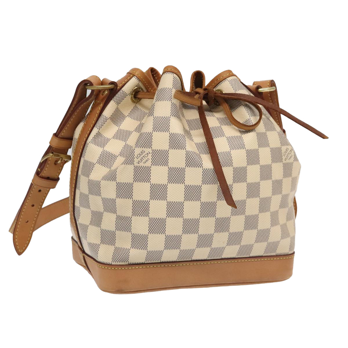 Louis Vuitton Noé Bb White Canvas Shoulder Bag (Pre-Owned)